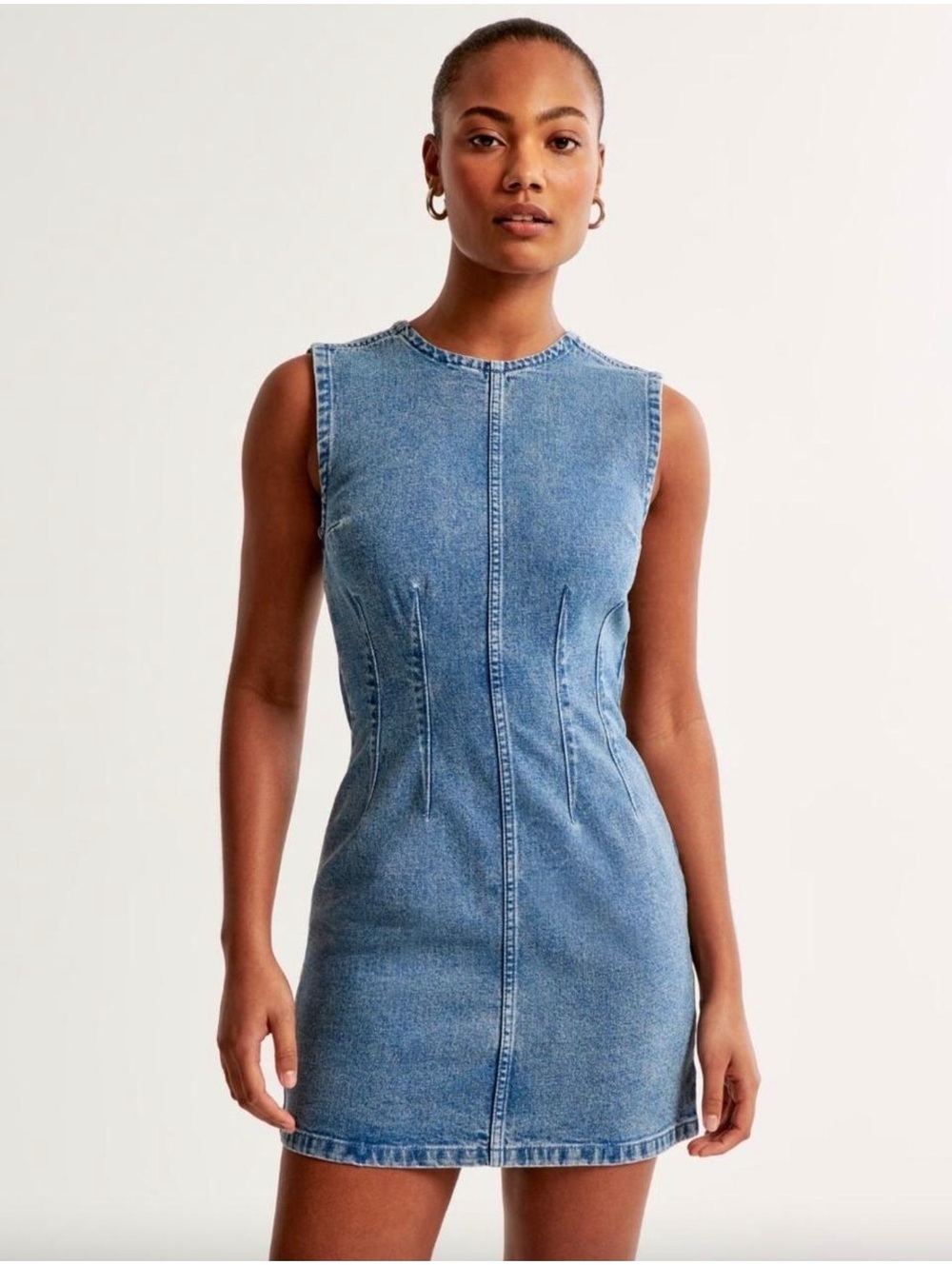 Abercrombie & Fitch Light Blue Denim Sleeveless Mini Dress Size S